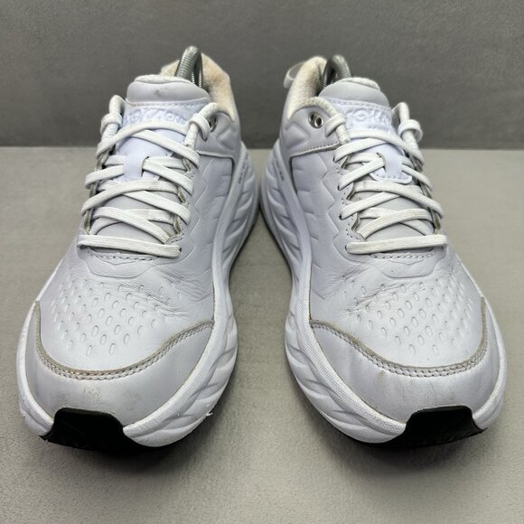 Womens Size 9.5 Hoka One One Bondi SR Work Shoes White Leather Work Non-Slip nby - Picture 2 of 8